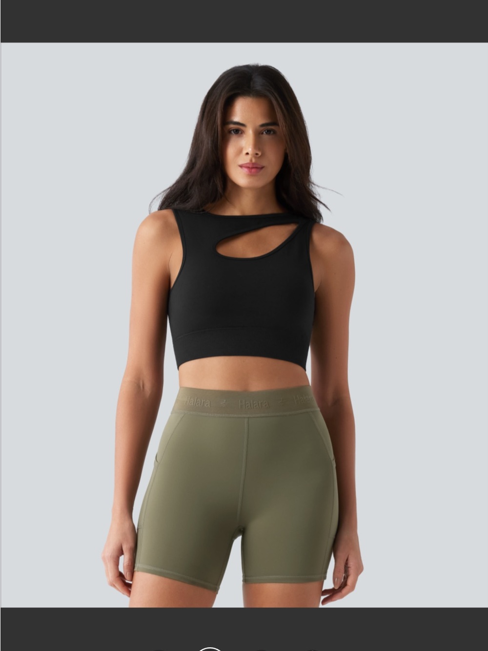 HALARA Black Cutout Crop Top
